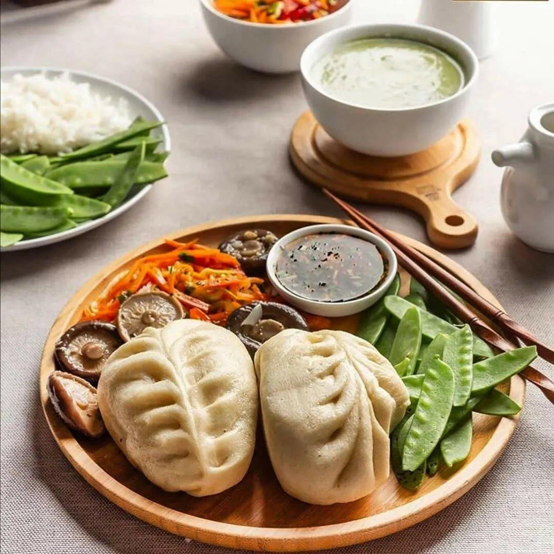 Bamboo Round Plate 9" For Appetizers / Barbecue / Steak.