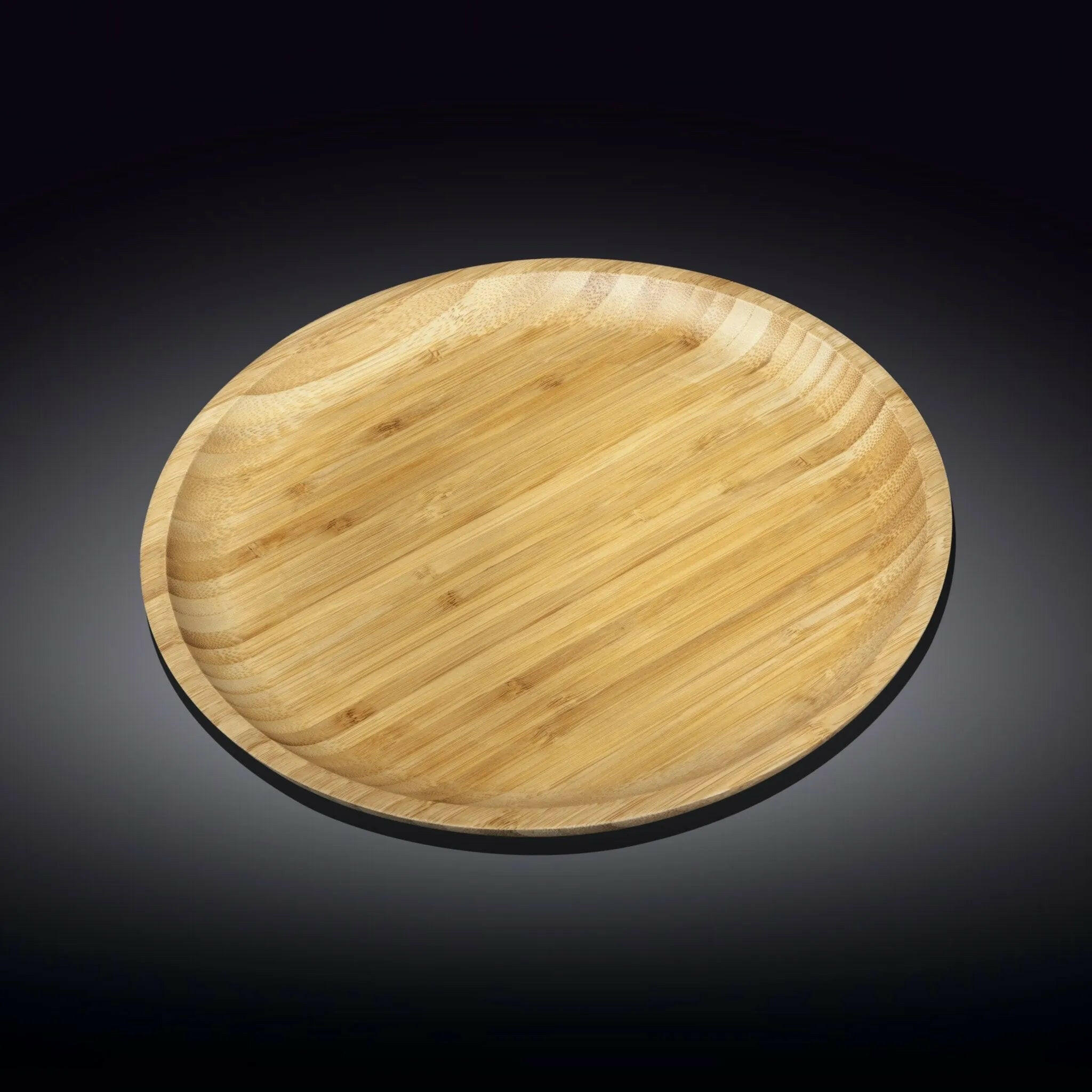 Bamboo Round Platter 12" For Pizza / Barbecue / Steak.