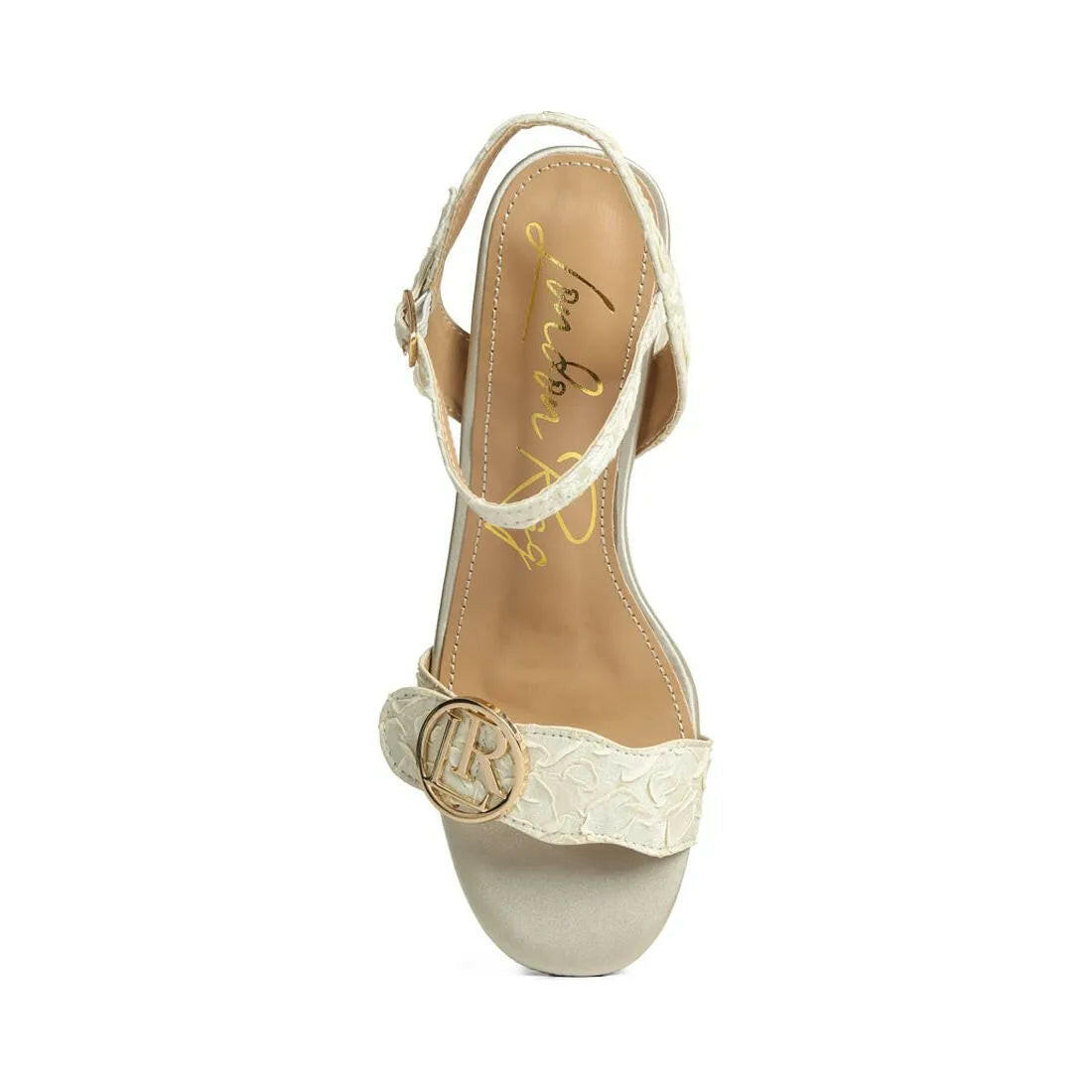 Chaplet Textured Block Heel Sandals.