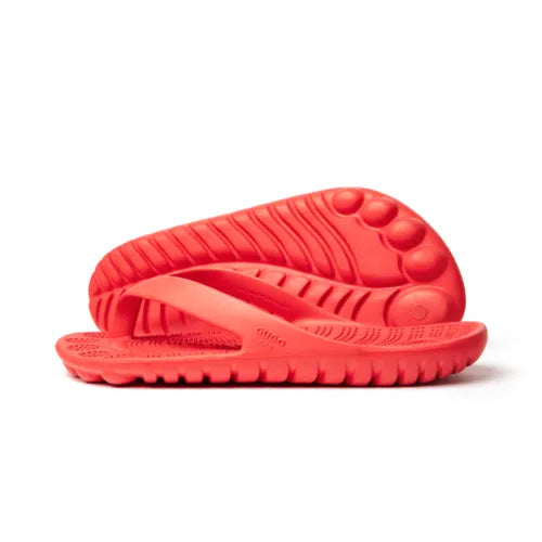 FIRE RED FLIP FLOPS BY GUDO.