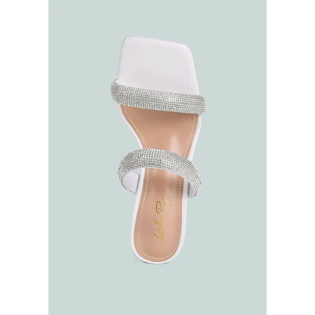 Dolls Rhinestone Embellished Slip On Sandals.