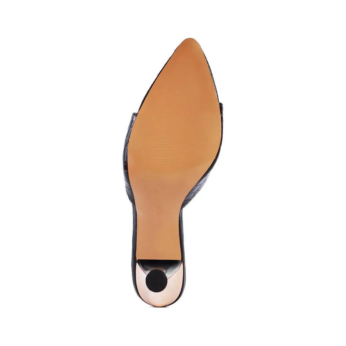 French Cut Croc Texture Patent Faux Leather Sandals.