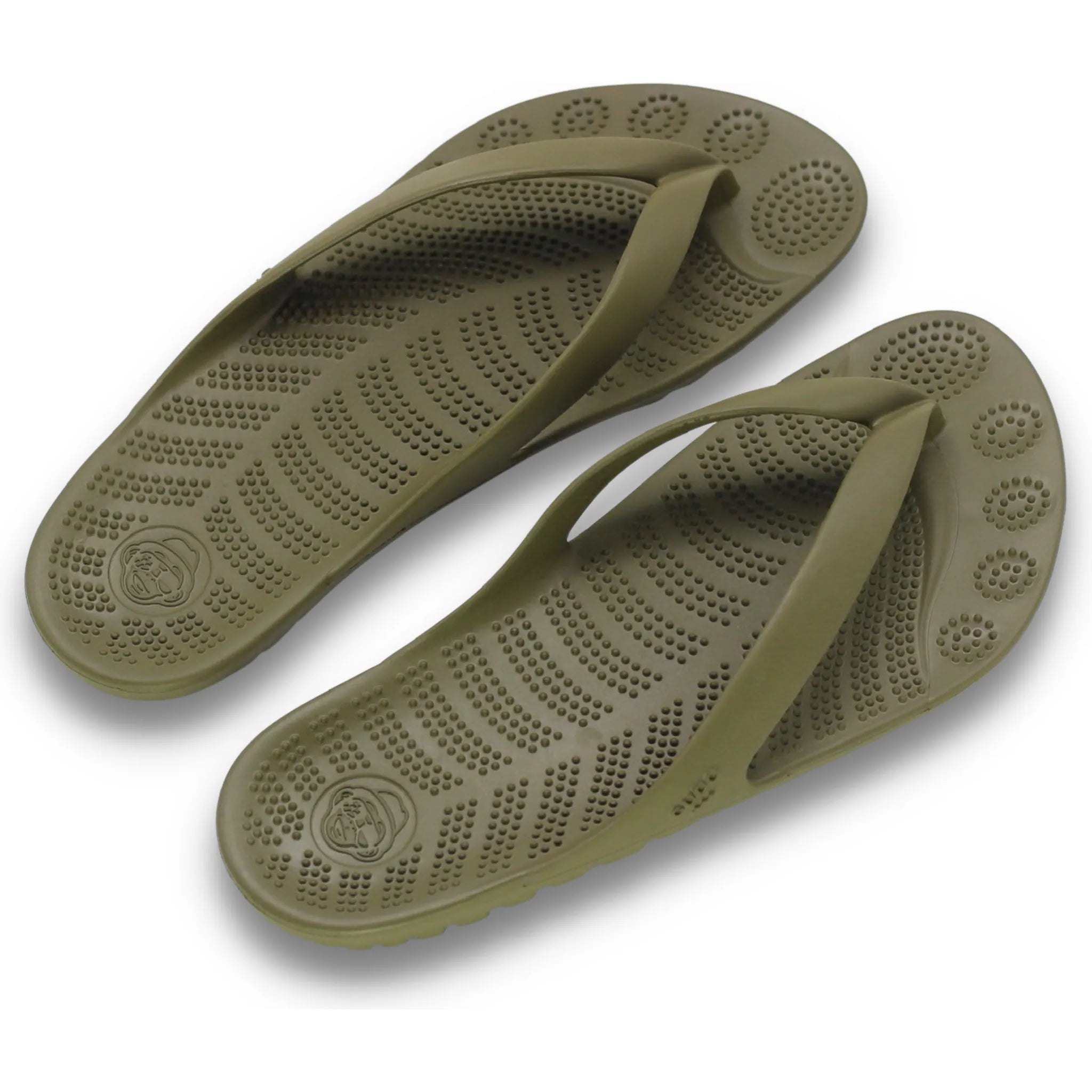 SEAWEED GREEN FLIP FLOPS & DRYBAG BY GUDO.