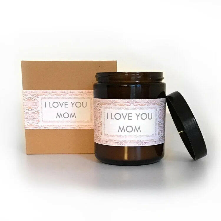 I Love You Mom Eucalyptus Scented Soy Wax Candle.