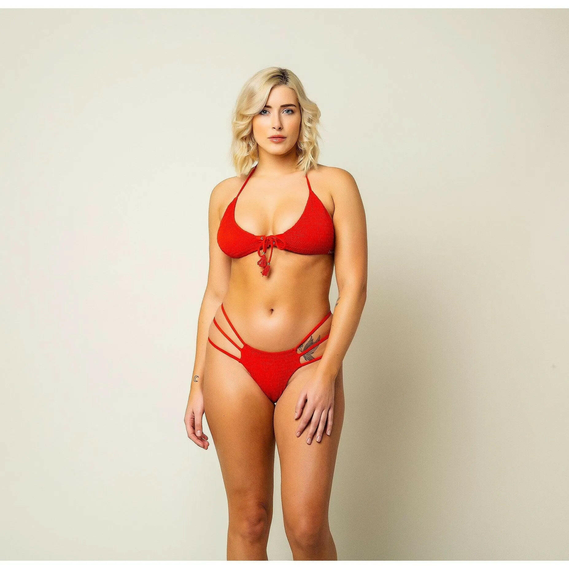 Orchid Bikini Top - Cherry Red.