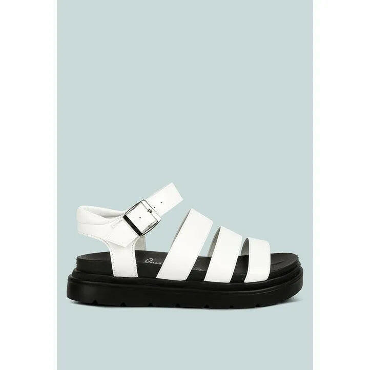 Belcher Faux Leather Gladiator Sandals.