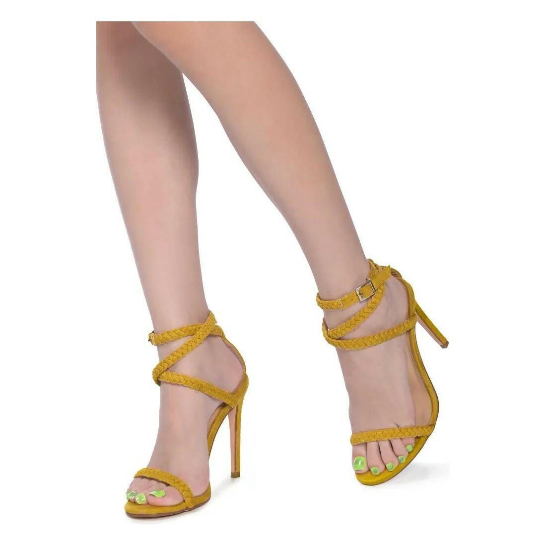 Sherri High Heeled Faux Suede Sandals.