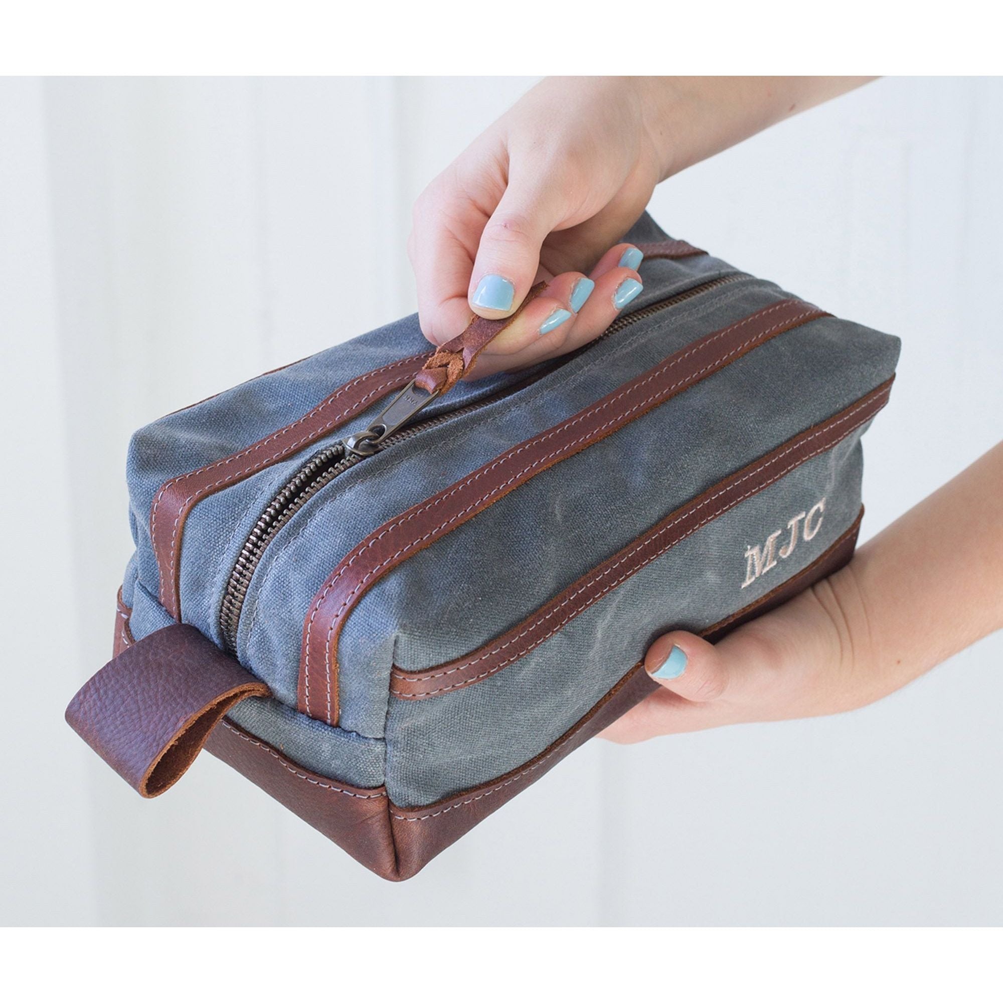 Waxed Canvas Toiletry Bag .