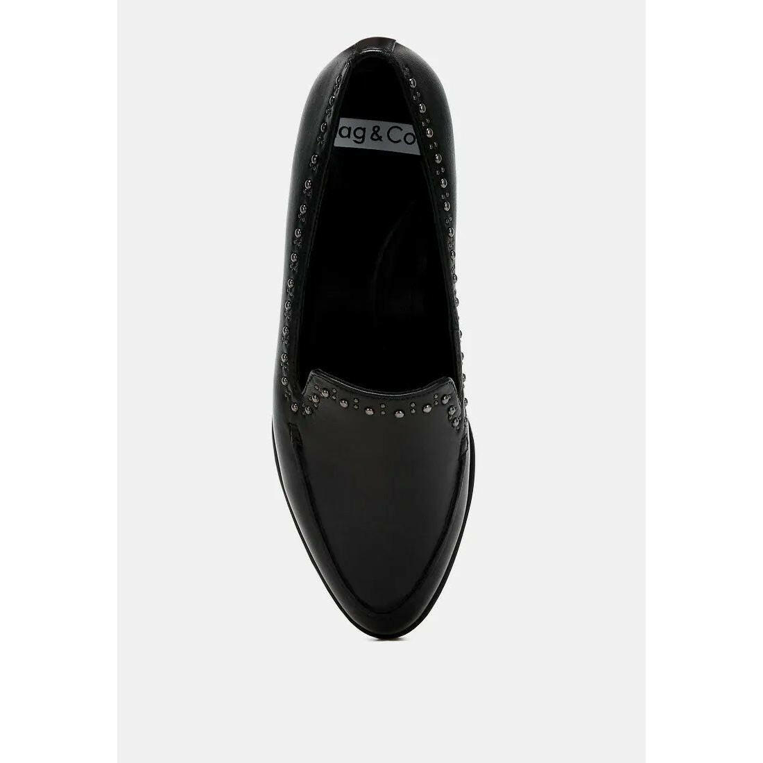 Wolferton Delicate Stud Detail Leather Loafers.
