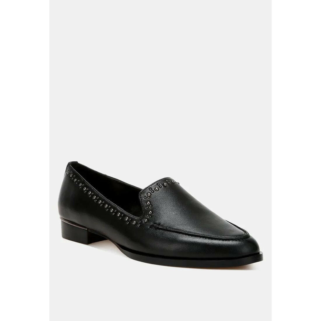 Wolferton Delicate Stud Detail Leather Loafers.
