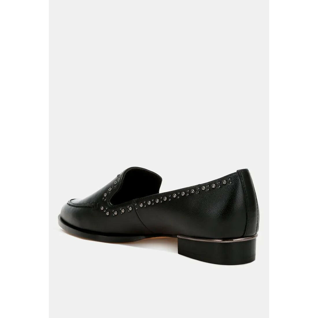 Wolferton Delicate Stud Detail Leather Loafers.