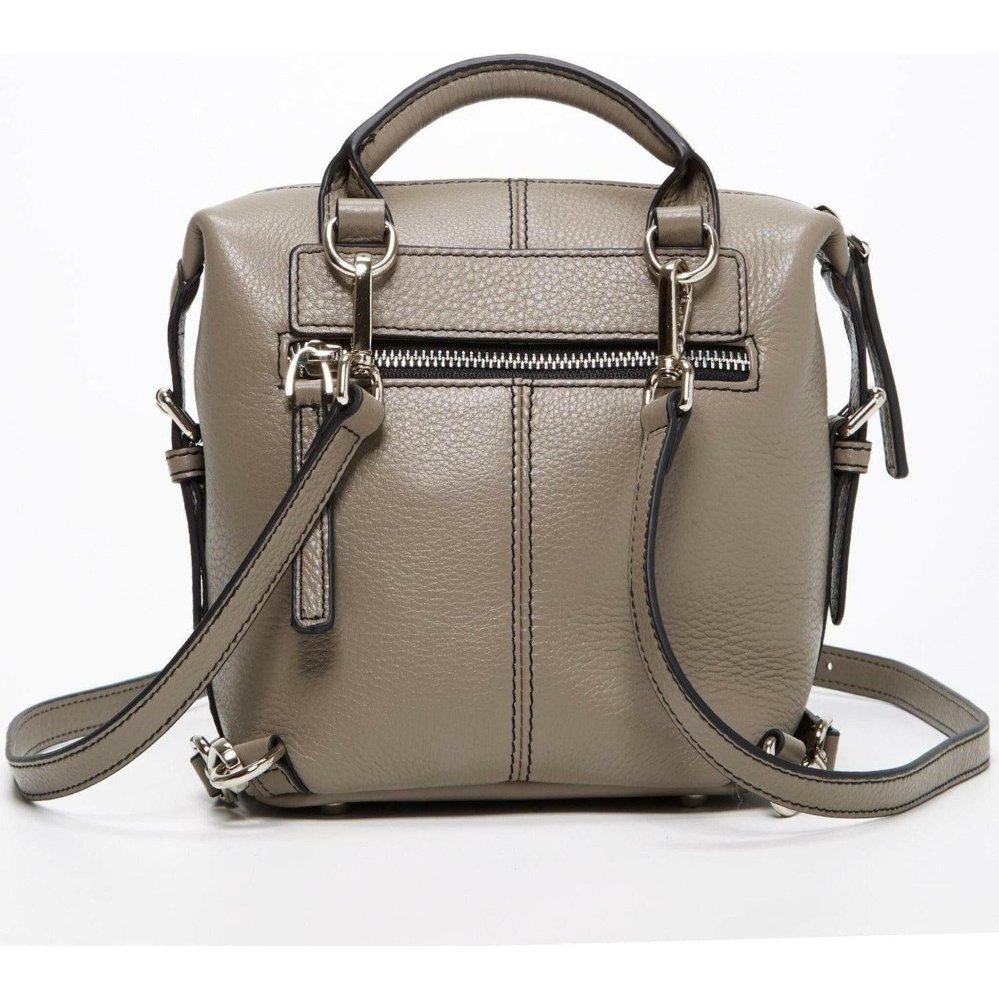 Ashley Gray Leather Backpack Purse.