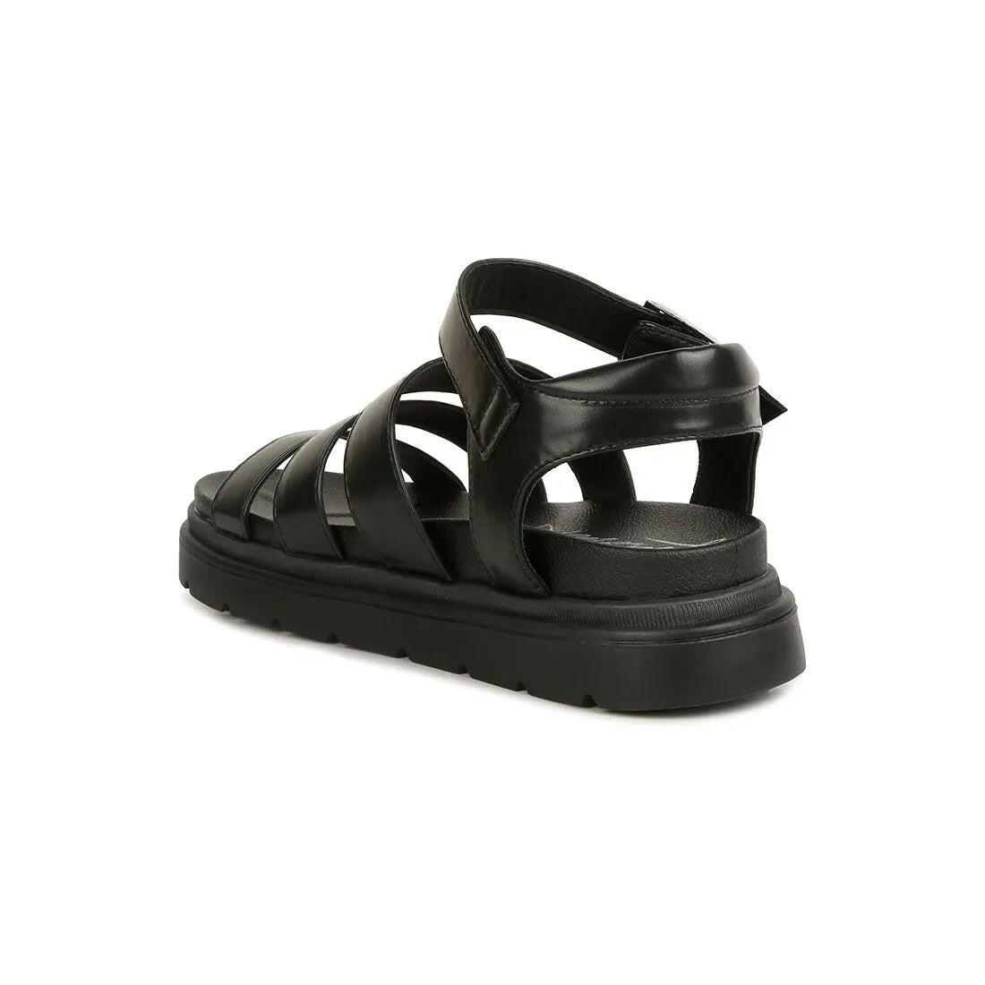 Belcher Faux Leather Gladiator Sandals.