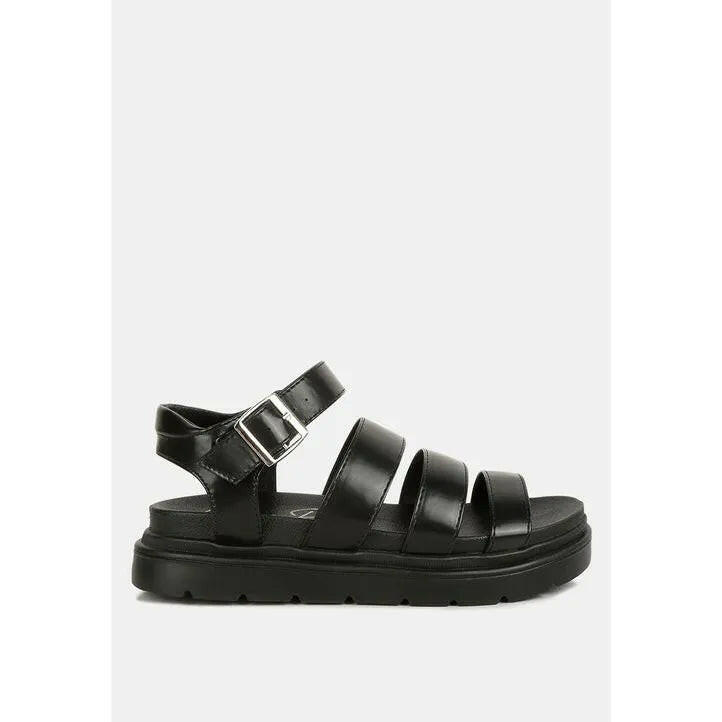 Belcher Faux Leather Gladiator Sandals.