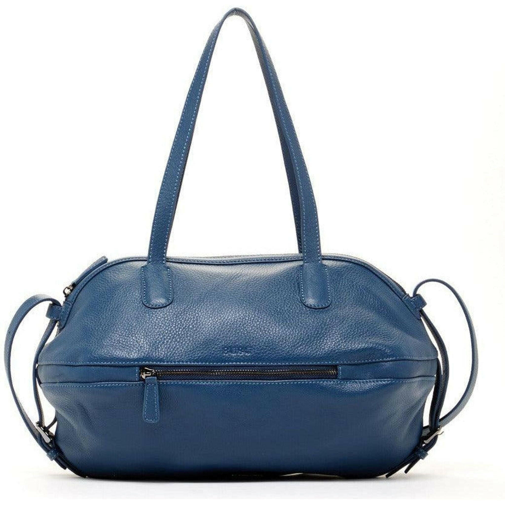 Catherine Leather Satchel Bag in Blue.