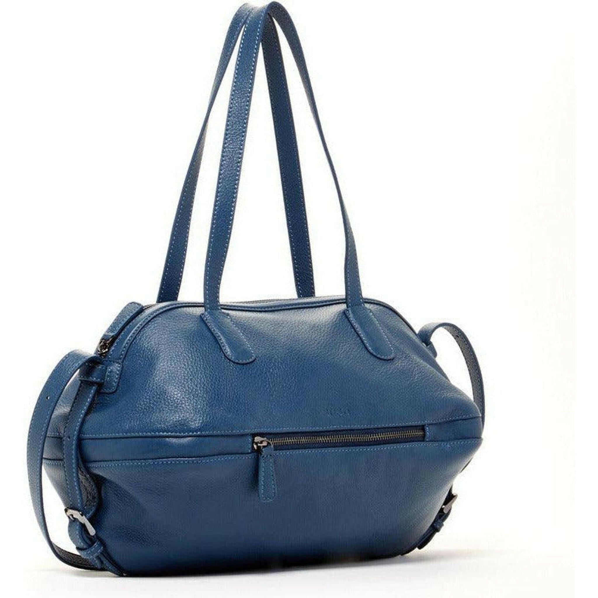 Catherine Leather Satchel Bag in Blue.