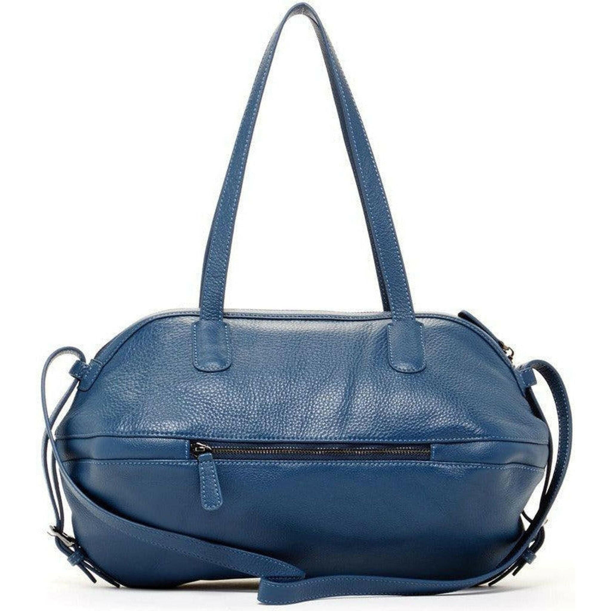 Catherine Leather Satchel Bag in Blue.