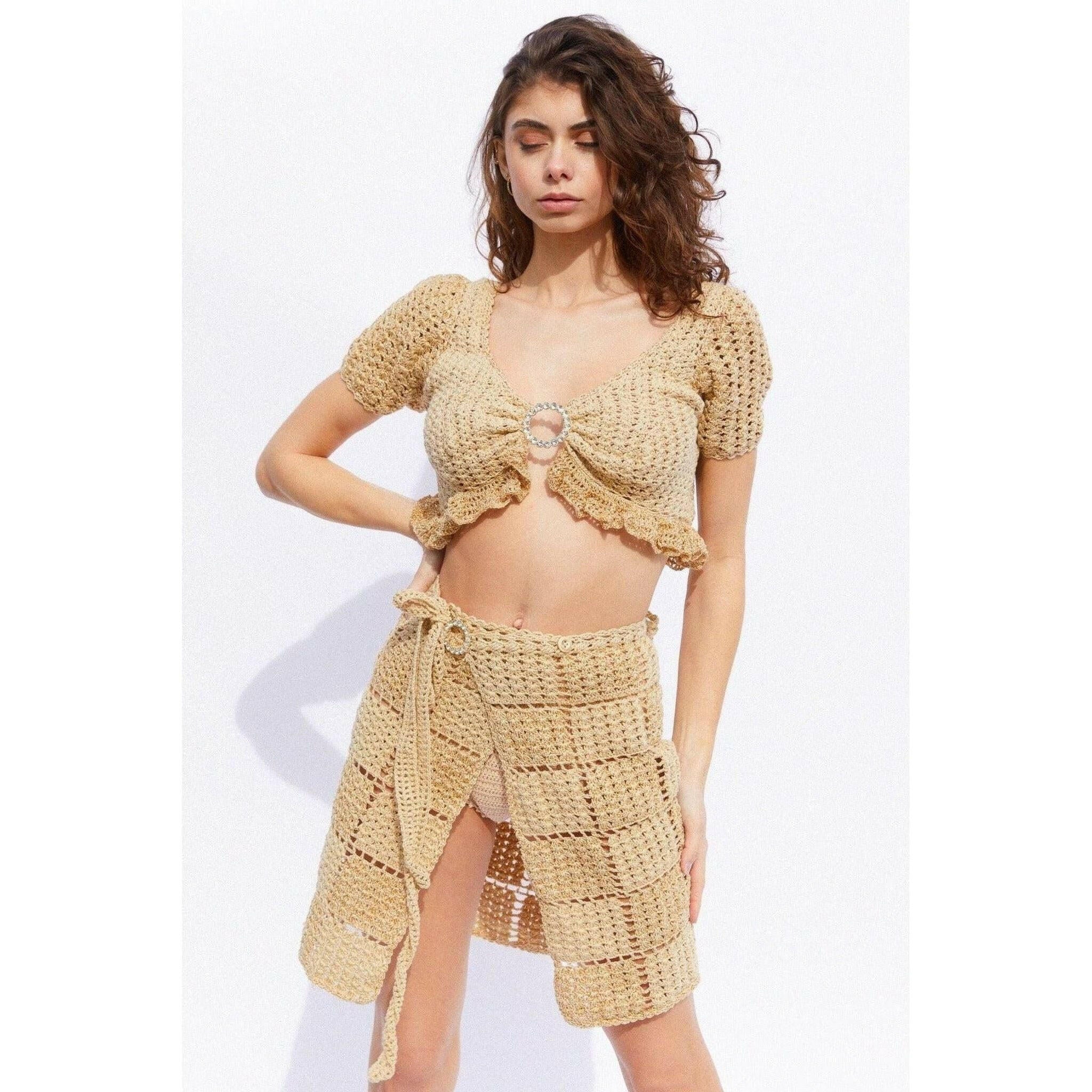 Clarity Hand-Crochet Crop Top.