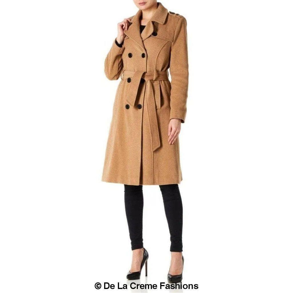 Wool and Cashmere Blend Military Coat.