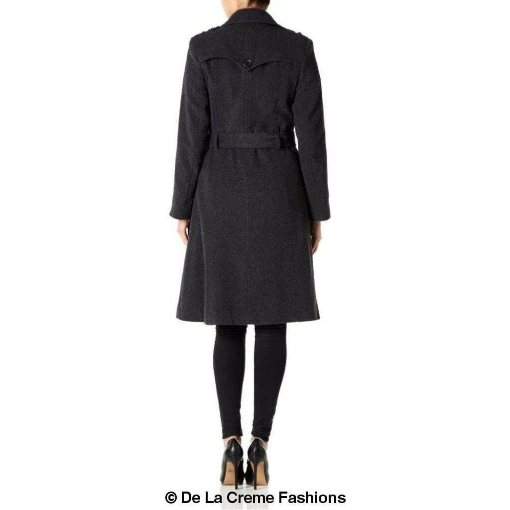 Wool and Cashmere Blend Military Coat.