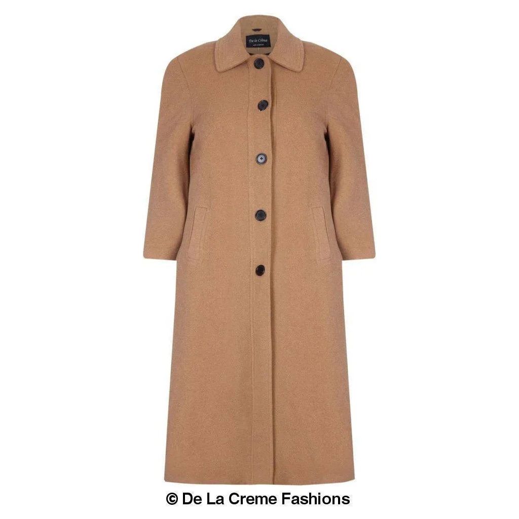 Curve Wool & Cashmere Blend Plus Size Long Coat.
