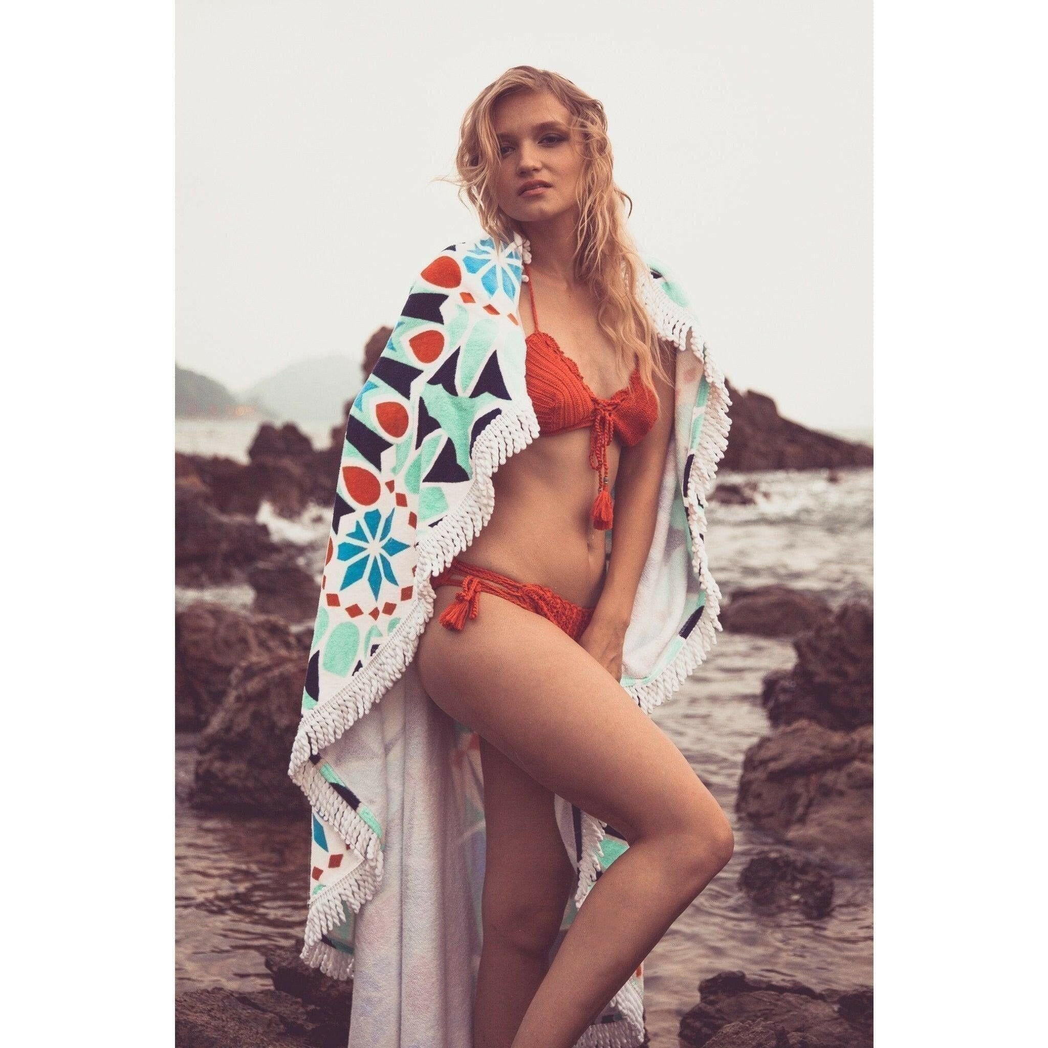 El Zafiro Hand-Crocheted Bikini Set Orange.