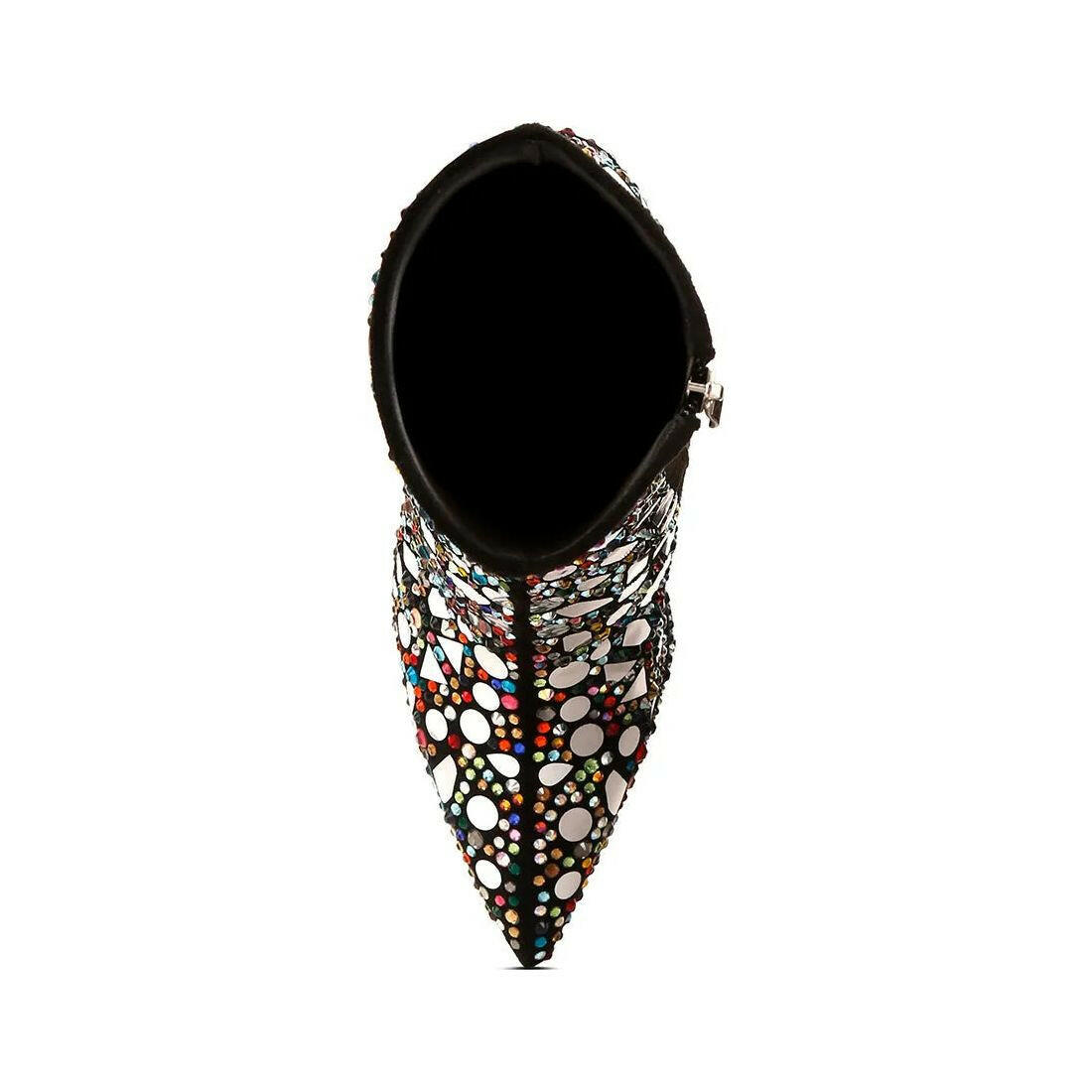 Fancy Mirror Embellished Platform High Heel Boots.