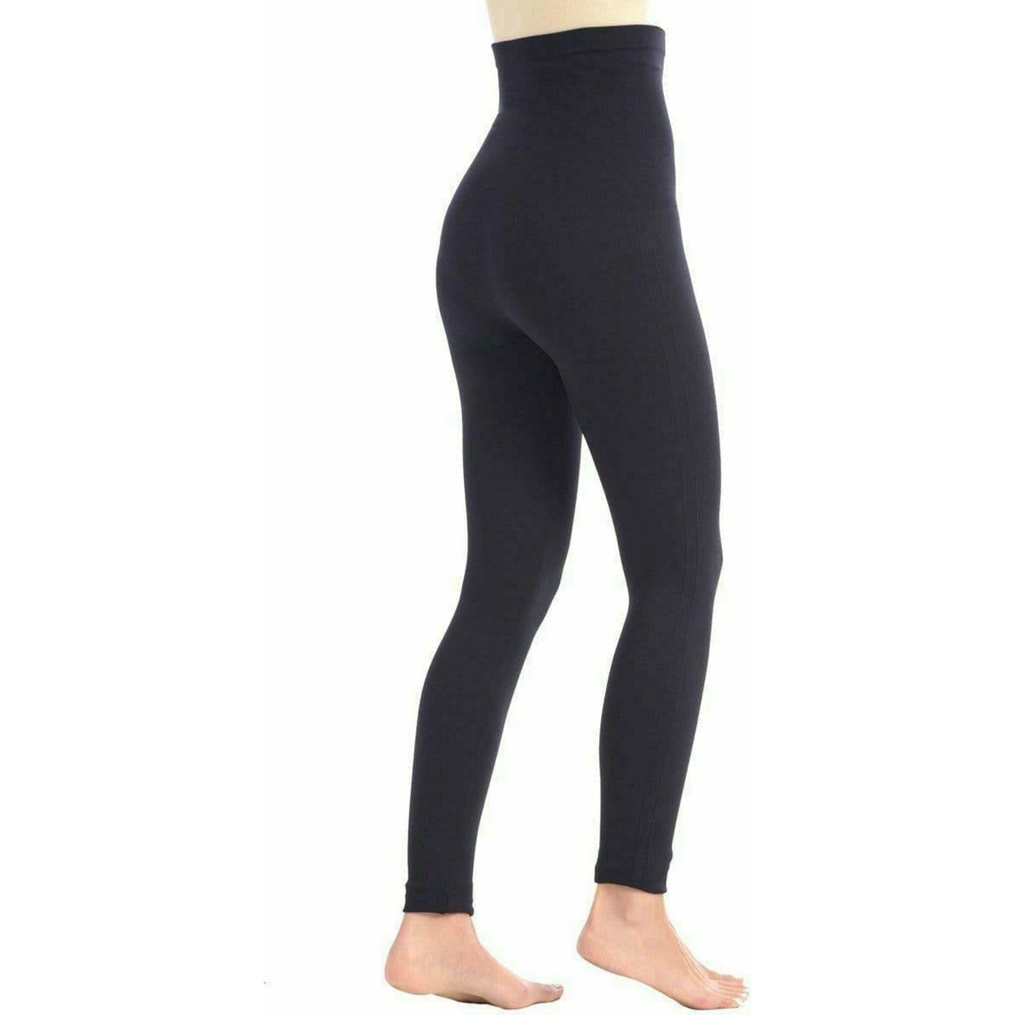 Full Shape Legging with Double Layer 5" Waistband in Black.