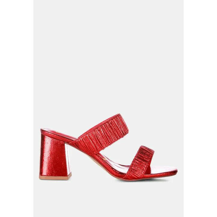 Giblet Metallic Slip On Block Heels.