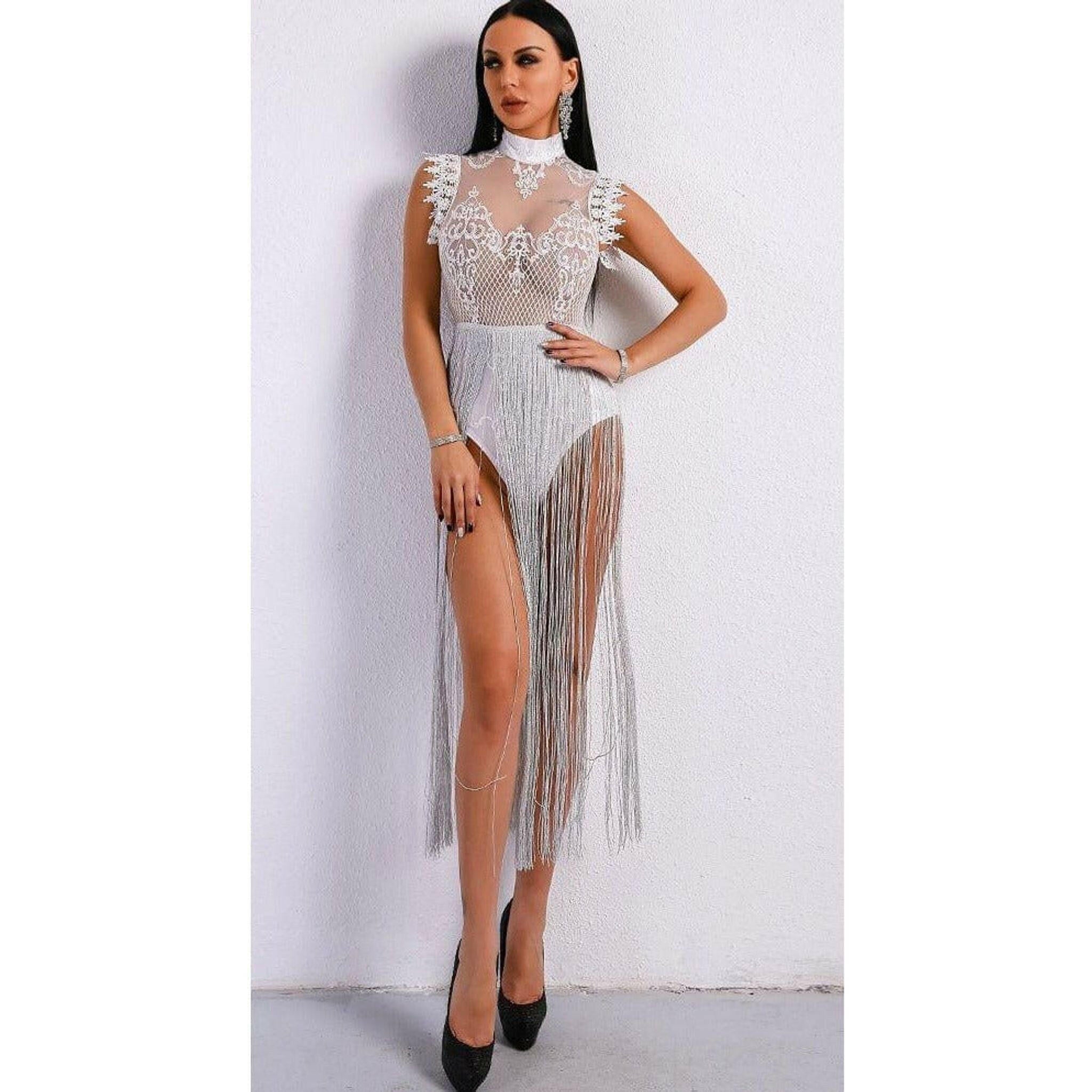 Grey Fringe Tassel Dress.