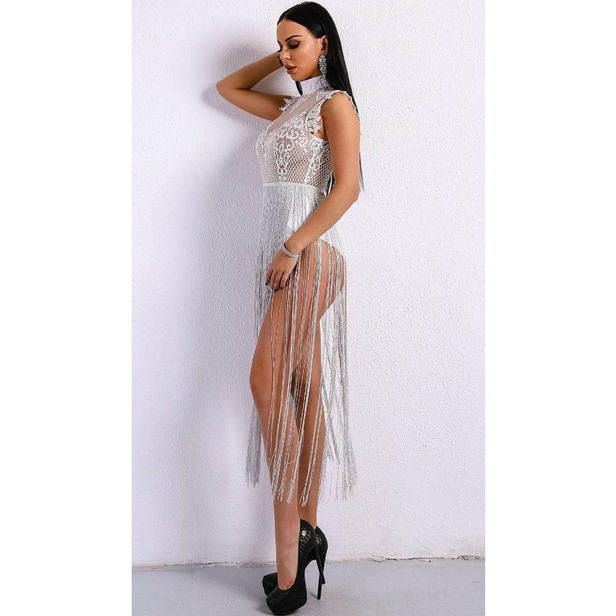 Grey Fringe Tassel Dress.