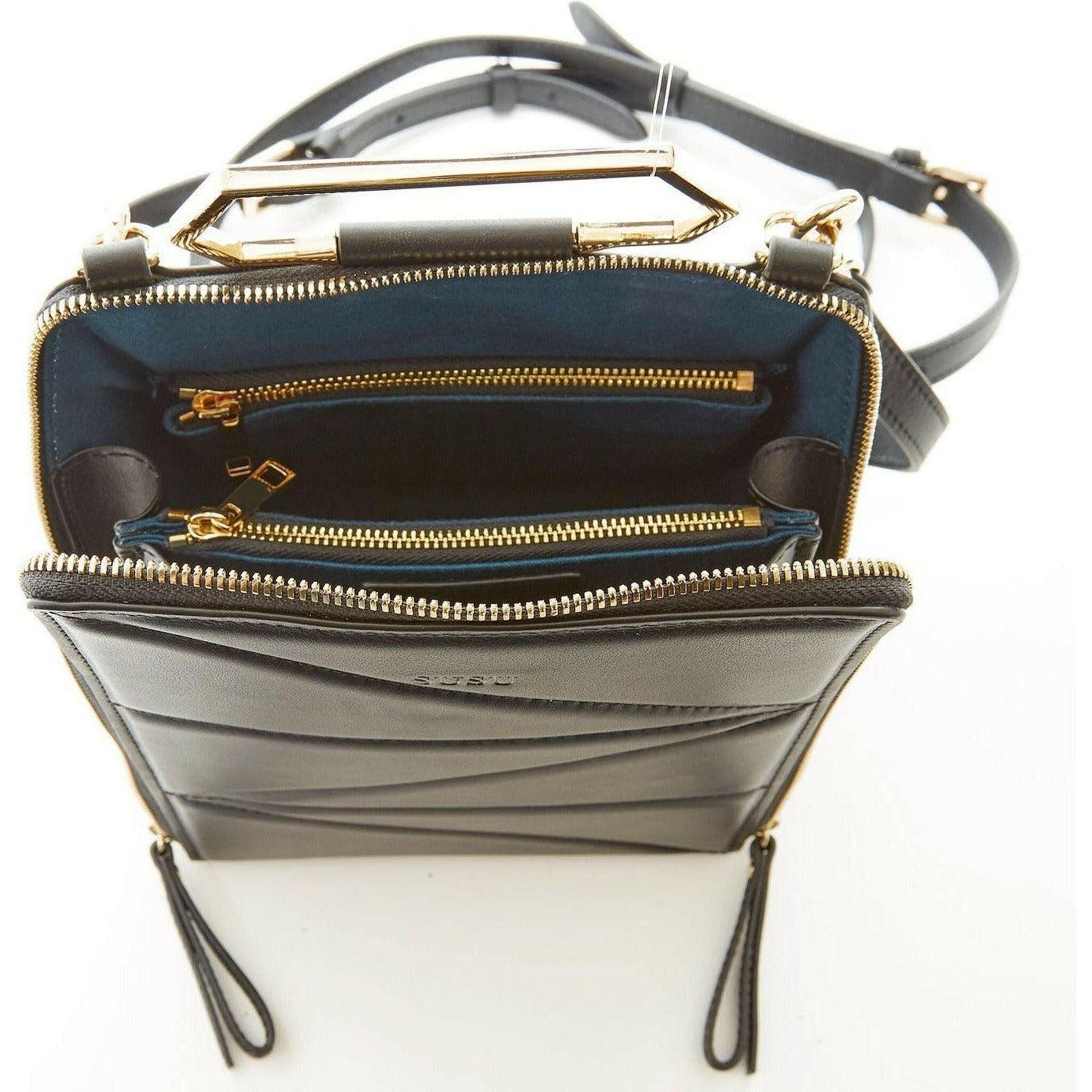 Heidi Leather Backpack Purse in Black.