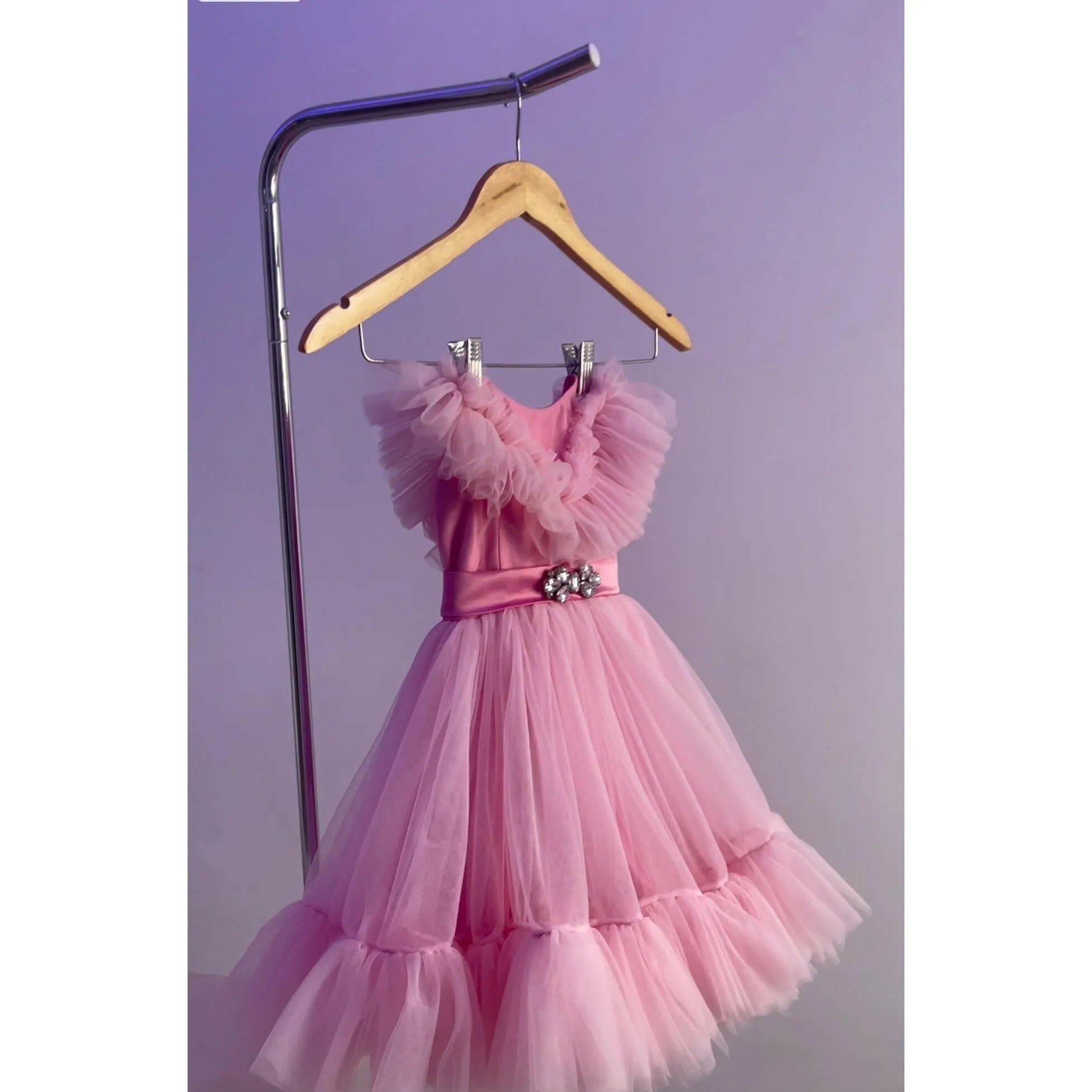 Pink Tulle Dress Little Angel Dress.