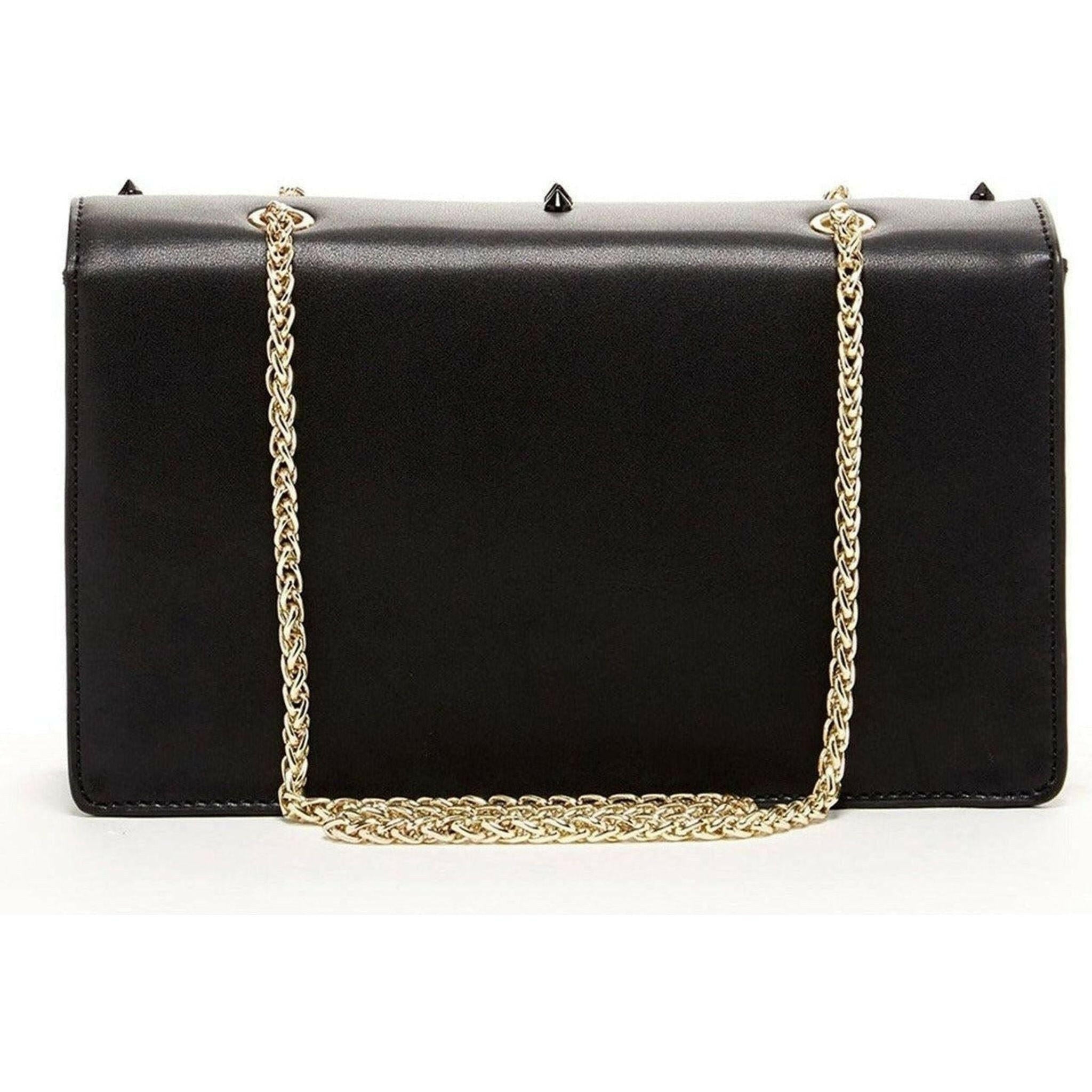 Josie Leather Chain Bag in Black.