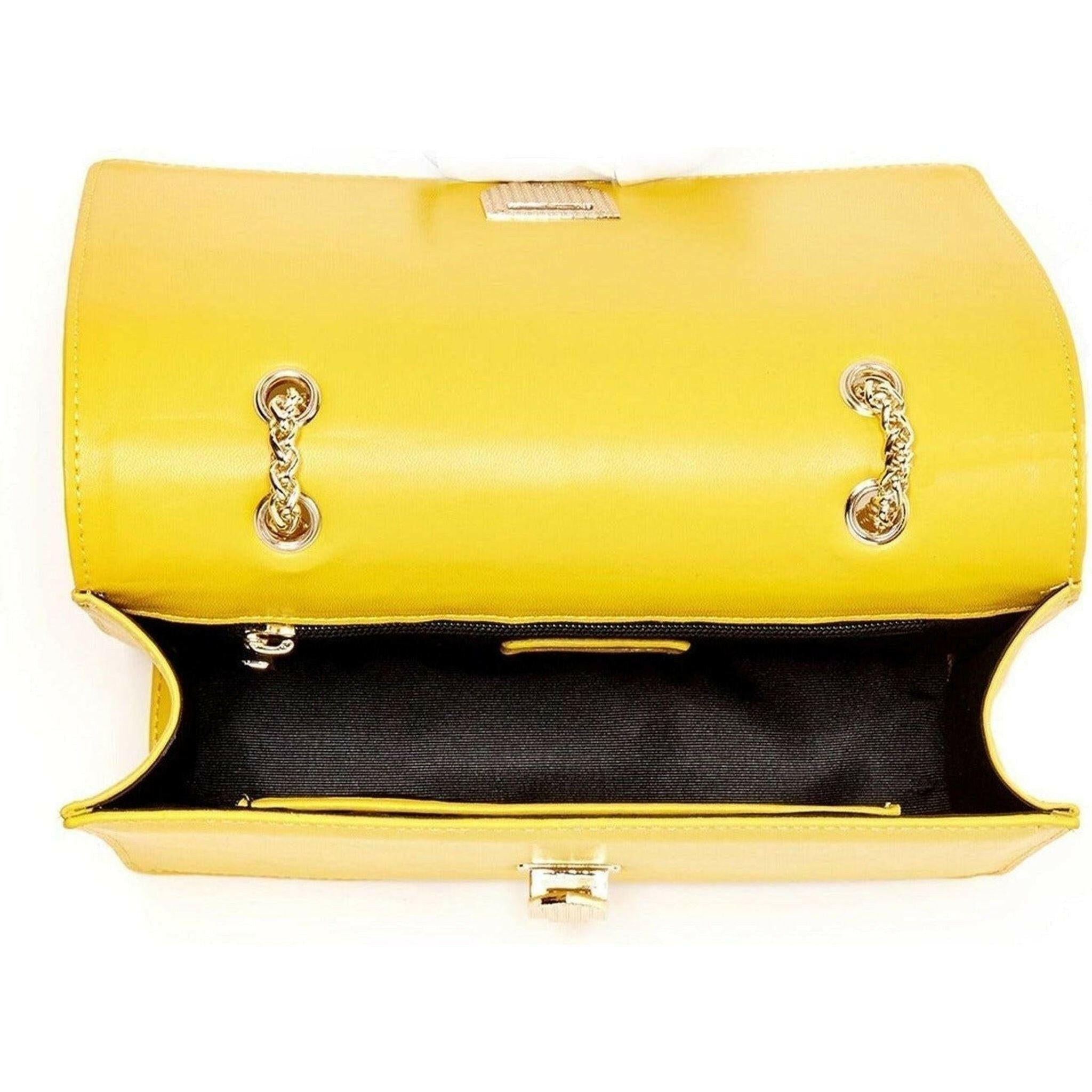 Josie Leather Purse in Mustard Yellow.