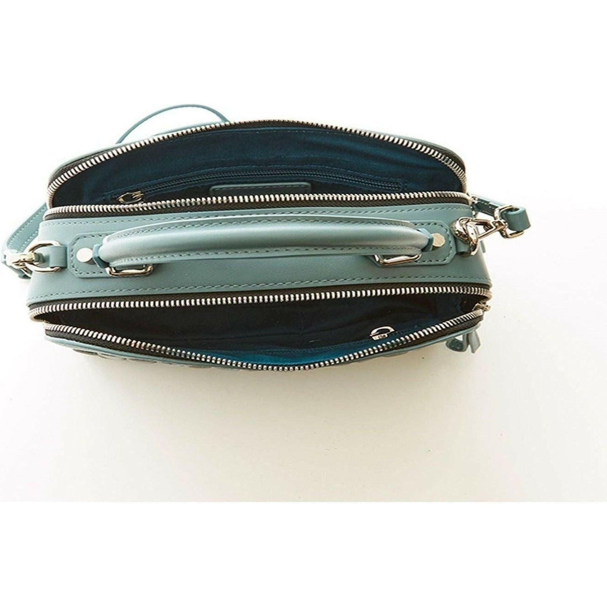Kayla Woven Crossbody Bag in Blue.