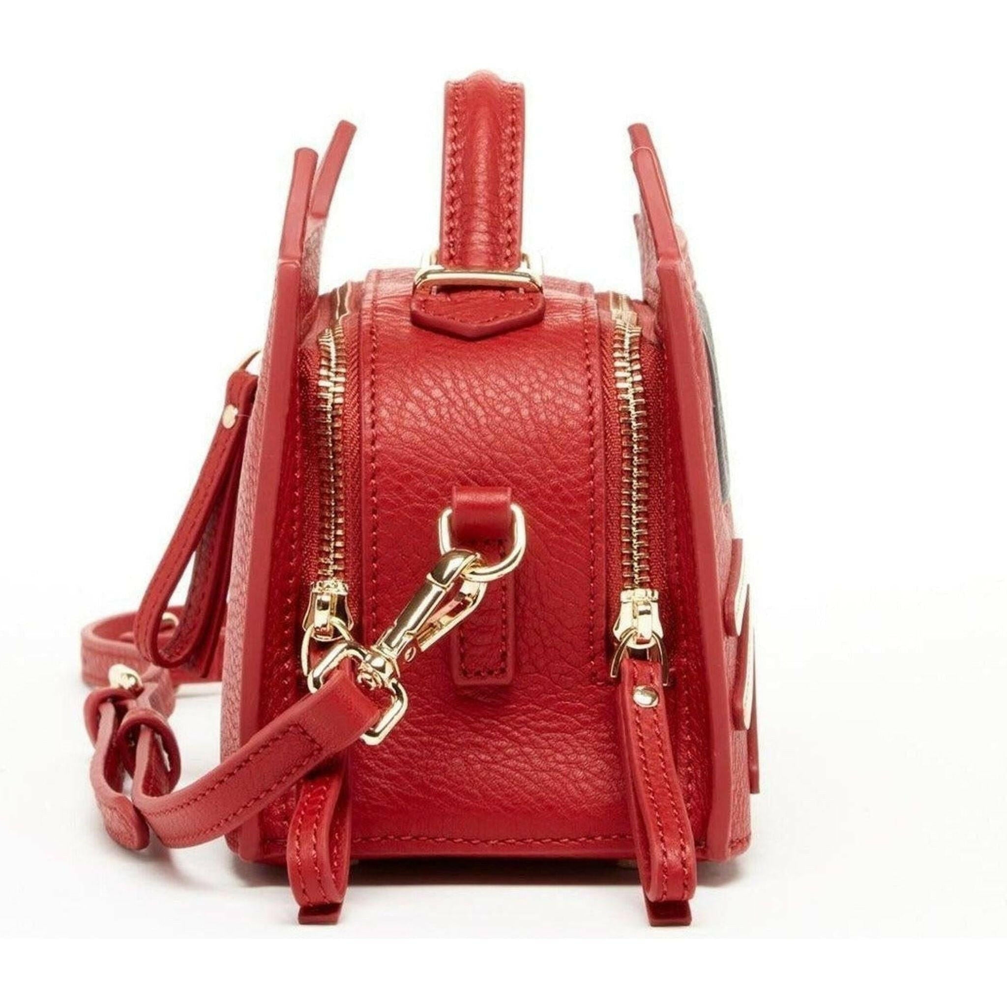 Leather Cat Crossbody in Red.
