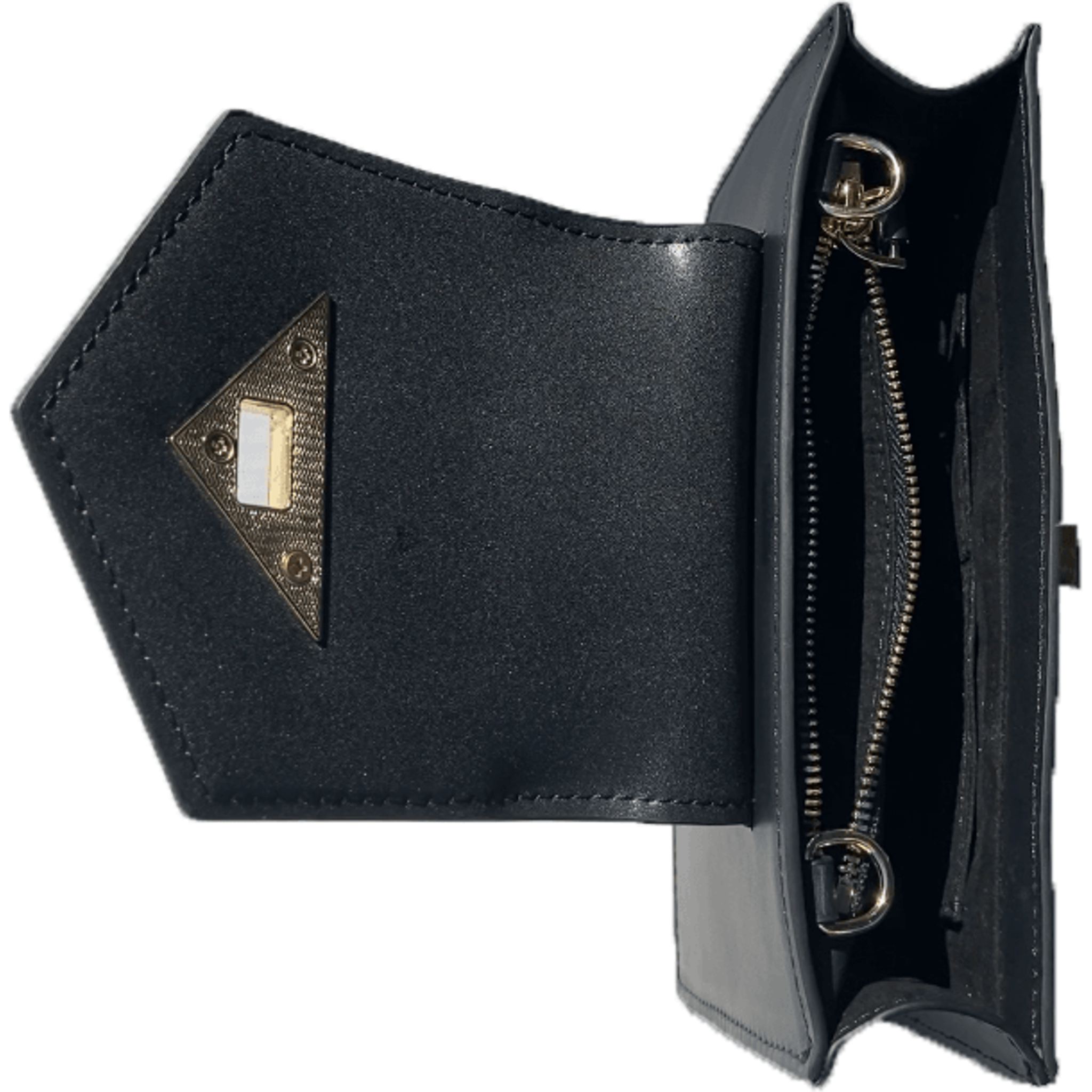 Mary Black Small Crossbody Leather Wristlet.