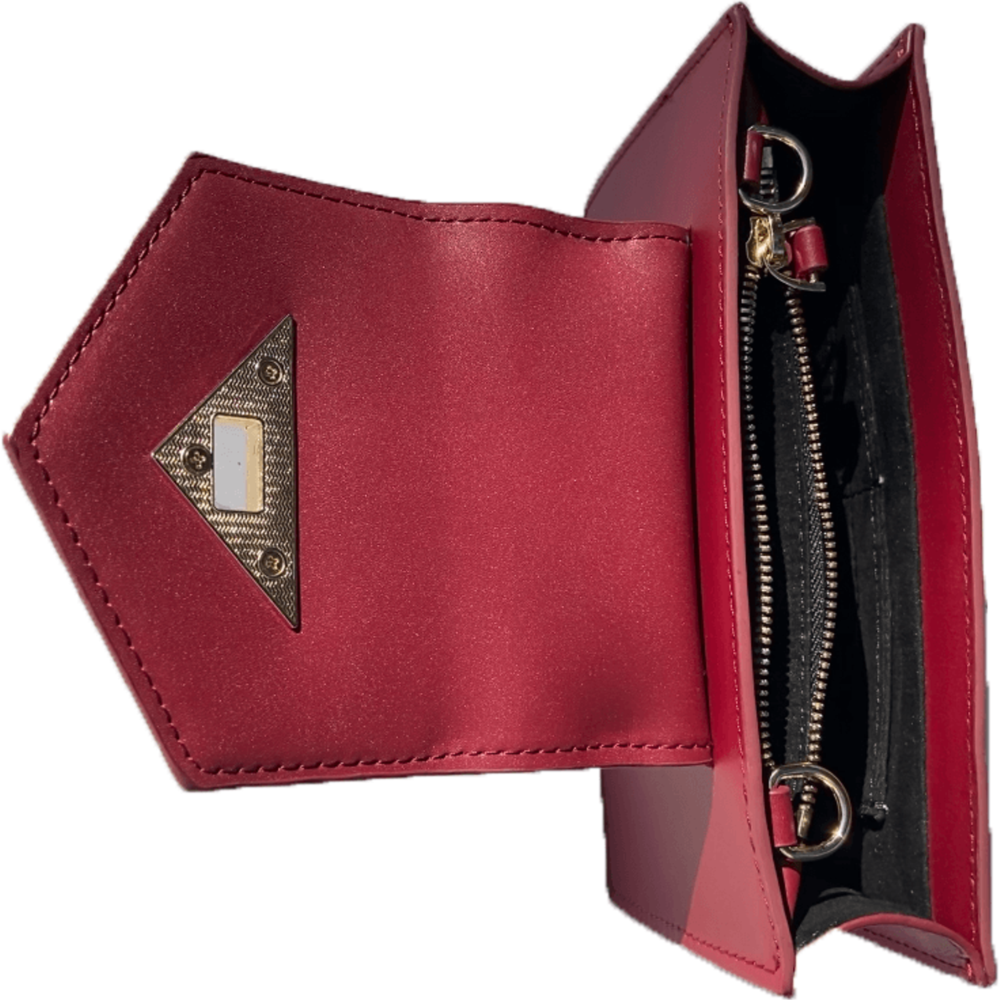 Mary Small Crossbody Leather Wristlet in Burgundy.