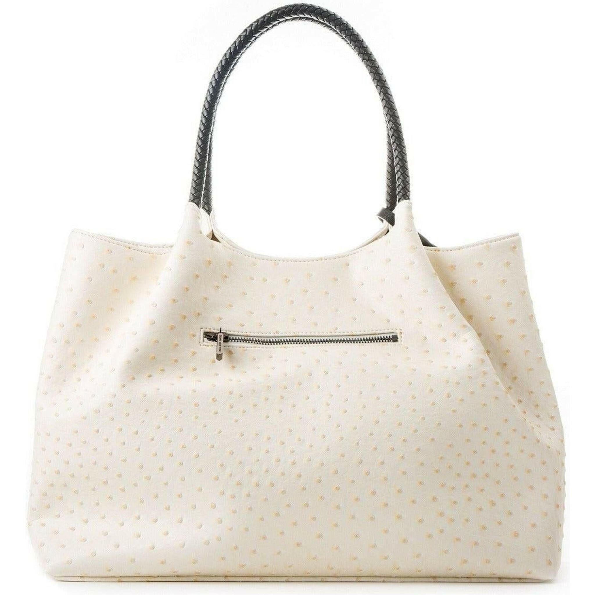 Naomi - White Vegan Leather Tote Bag.