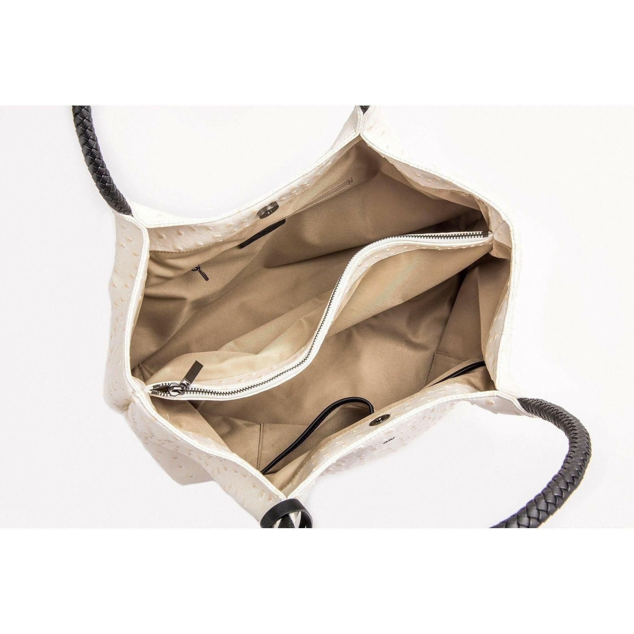 Naomi - White Vegan Leather Tote Bag.