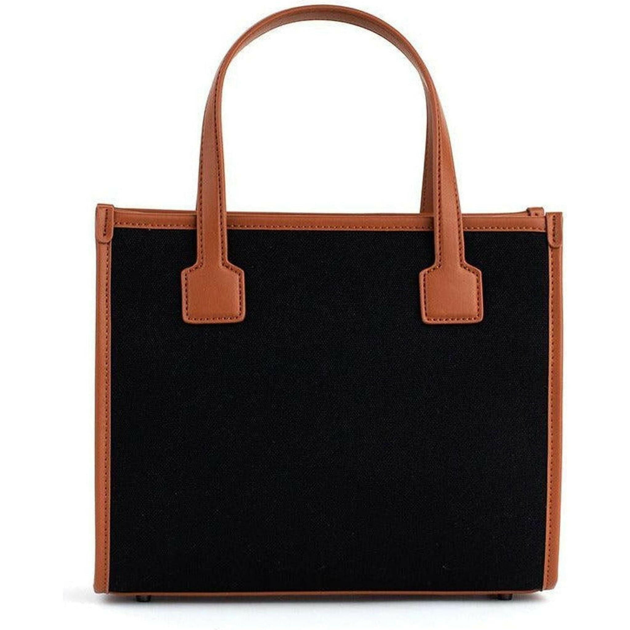 Oasis - Black & Brown Basket Vegan Canvas Bag.