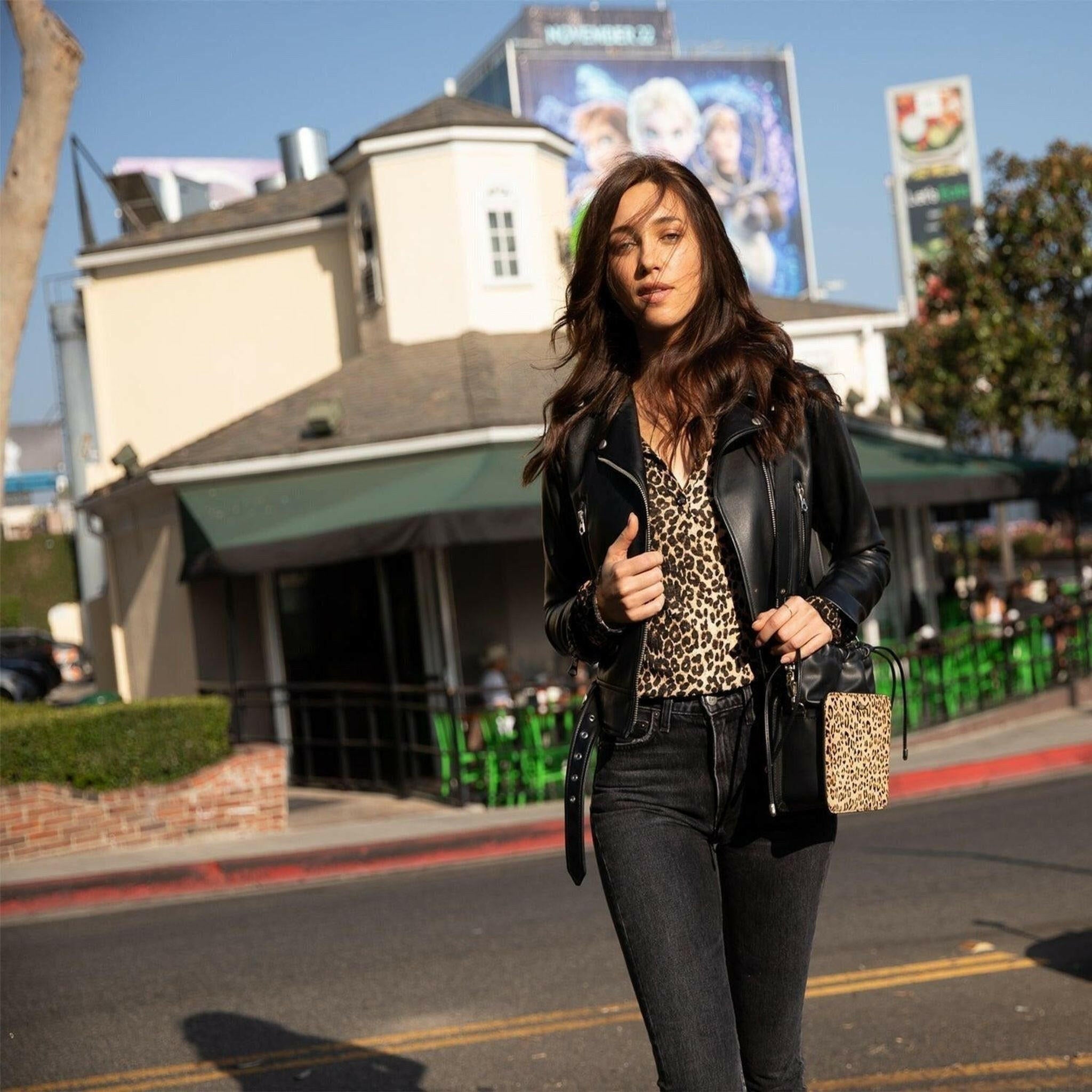 Patricia Black Leopard Leather Purse.