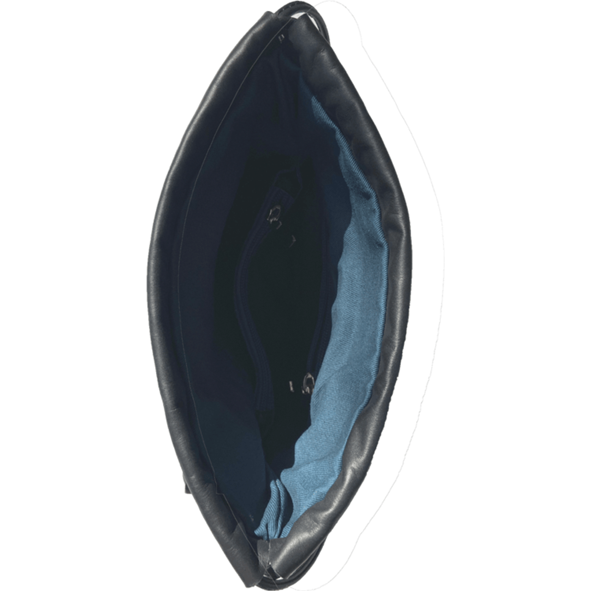 Patricia Leather Purse Drawstring in Black.