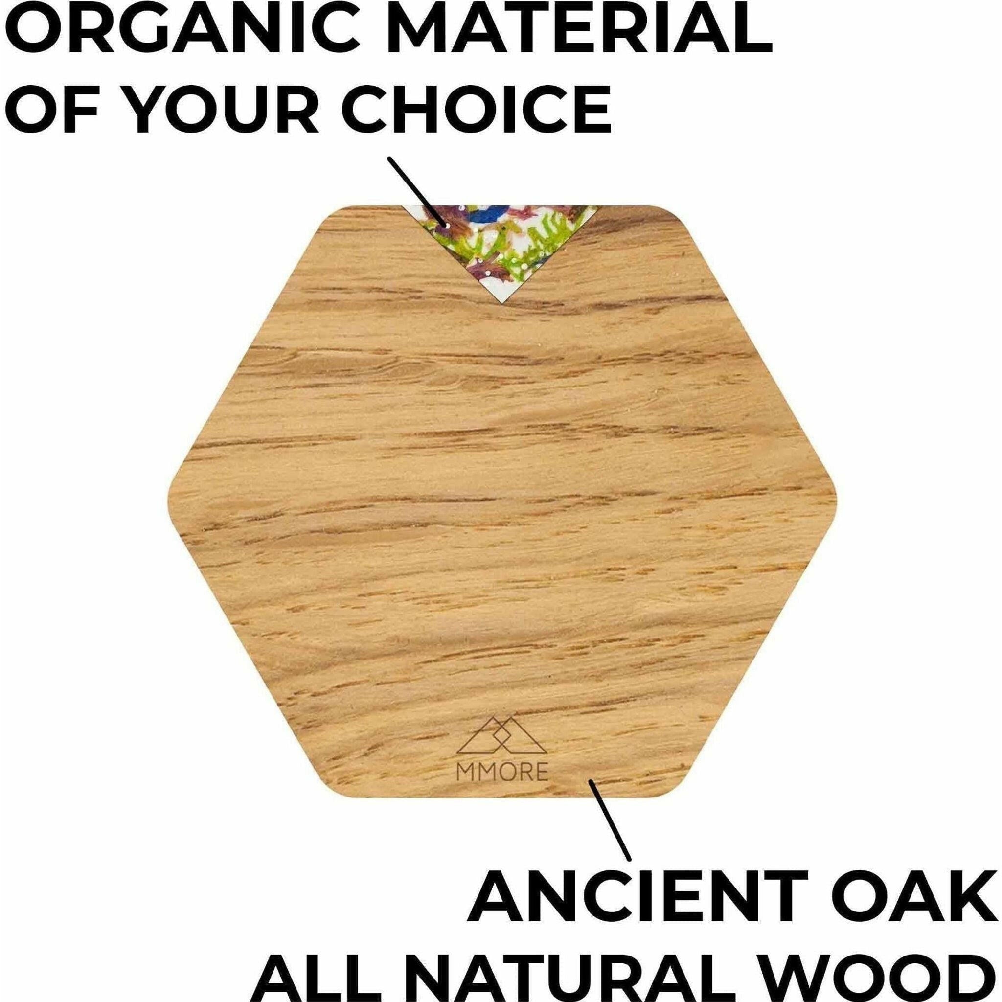 PERSONALIZED Wooden Coasters Set of 4 - Oak.