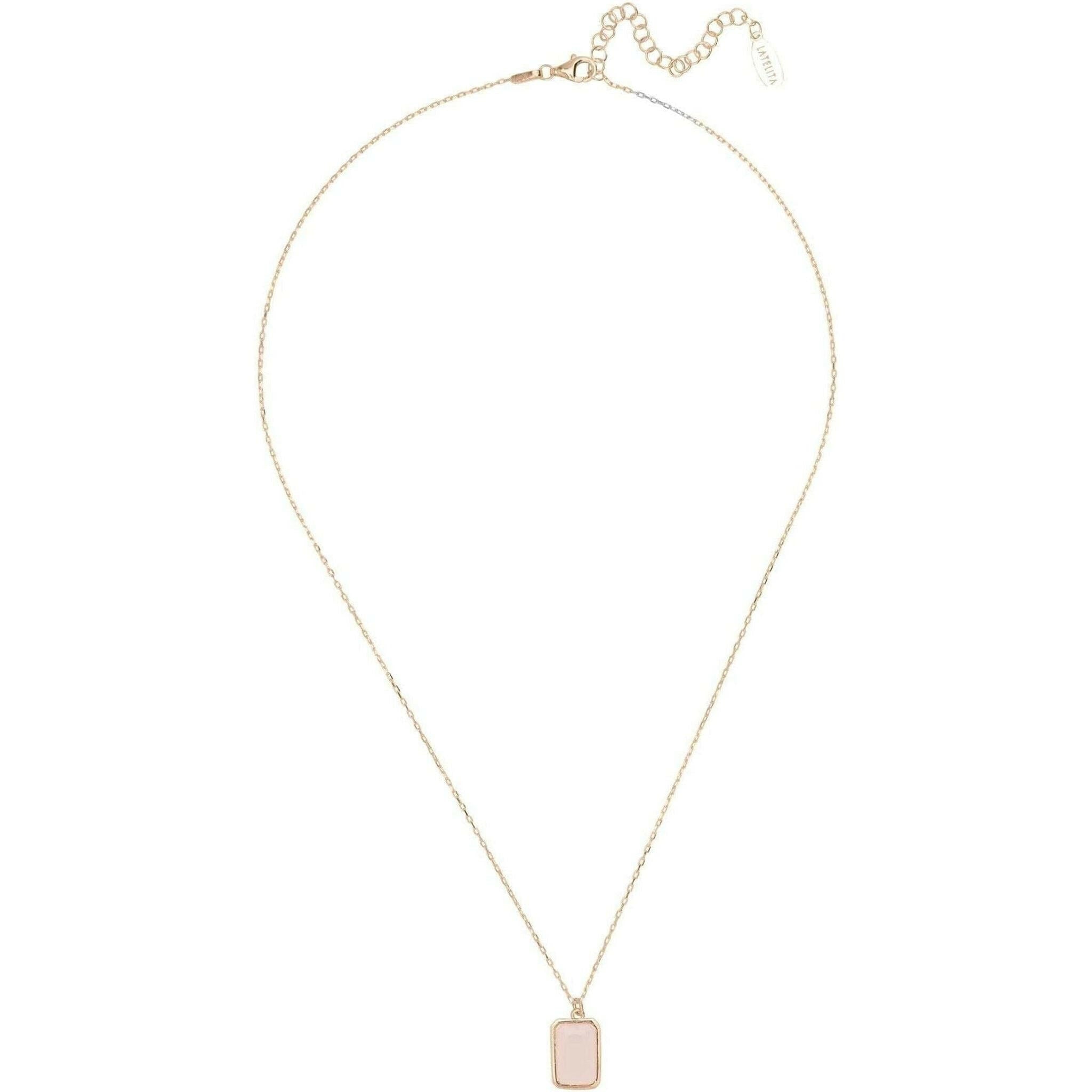 Portofino Necklace Rose Gold Rose Quartz.