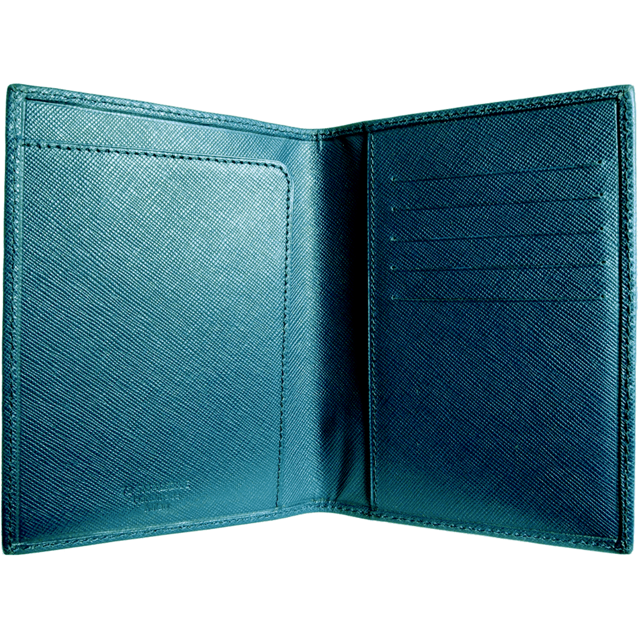 Saffiano Bi Colored Passport Sleeve Blue.