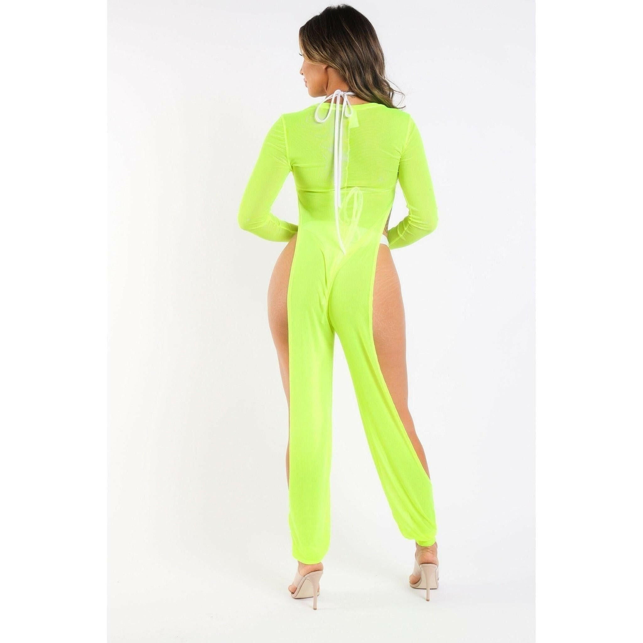 Sexy Mesh Cover Up Swim Jumpsuit.