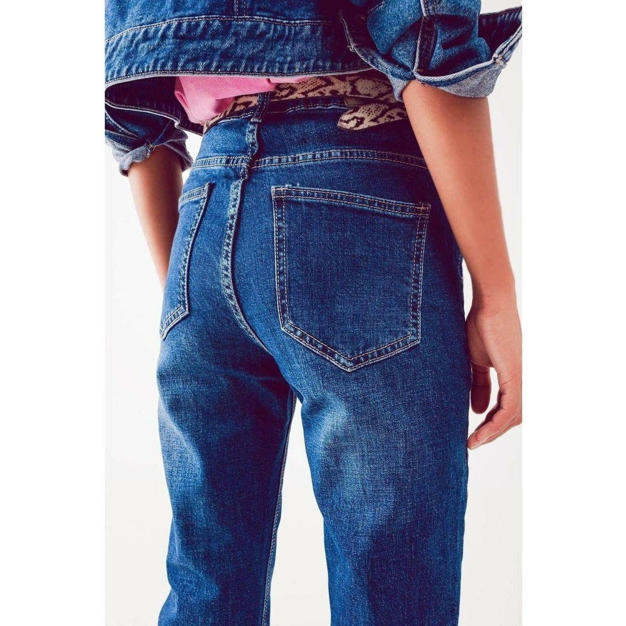 Straight Leg Jeans in Thrift Blue.