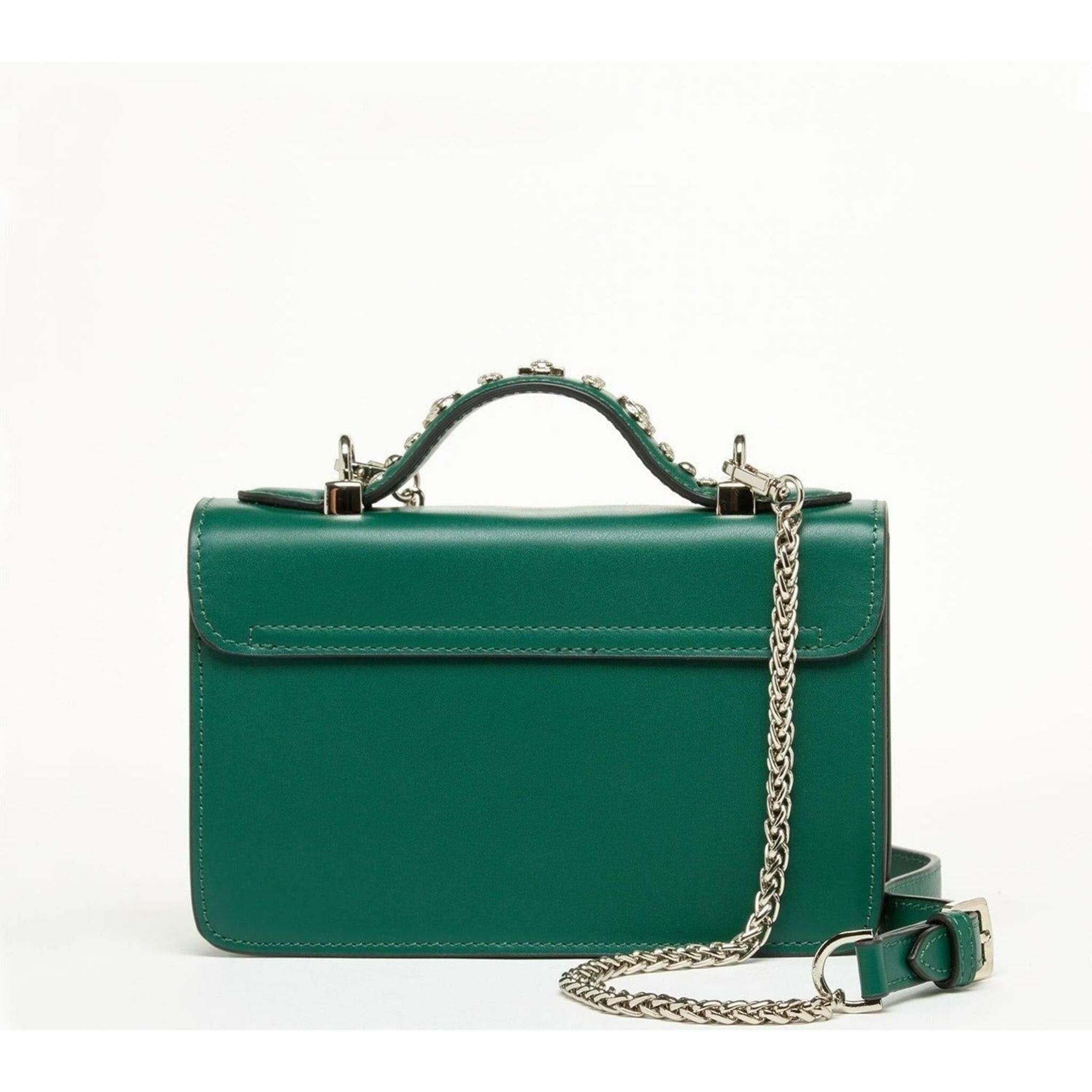 The Hollywood Leather Crossbody Bag in Evergreen.